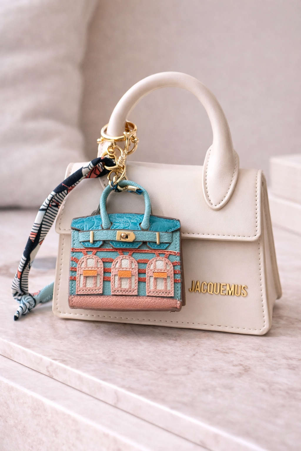 Super mini Hermes bag - blue and pink