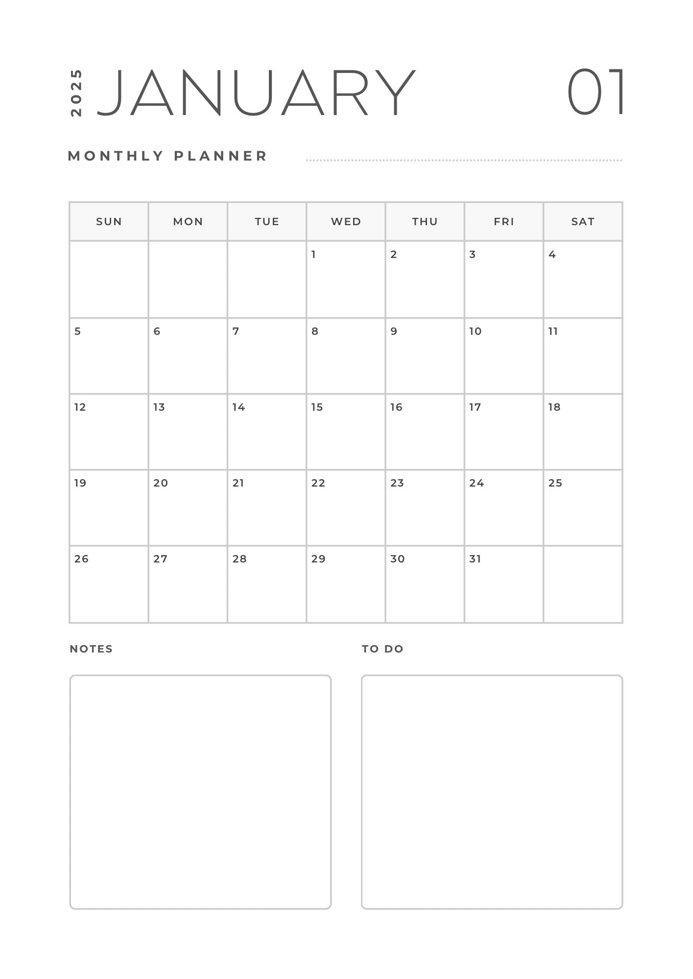 Monthly Planner 103 - 12 Pages