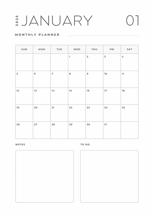 Monthly Planner 103 - 12 Pages
