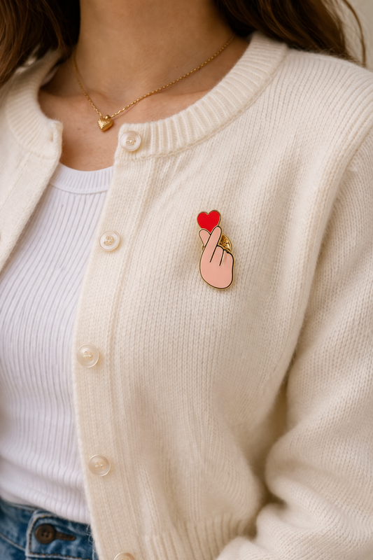 Heart w/ hand pin - Valentine edition