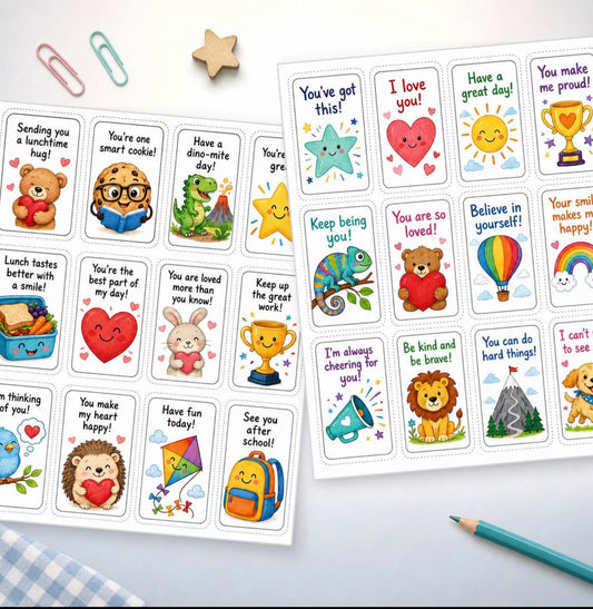 Lunch box affirmation for kids - 60 pieces