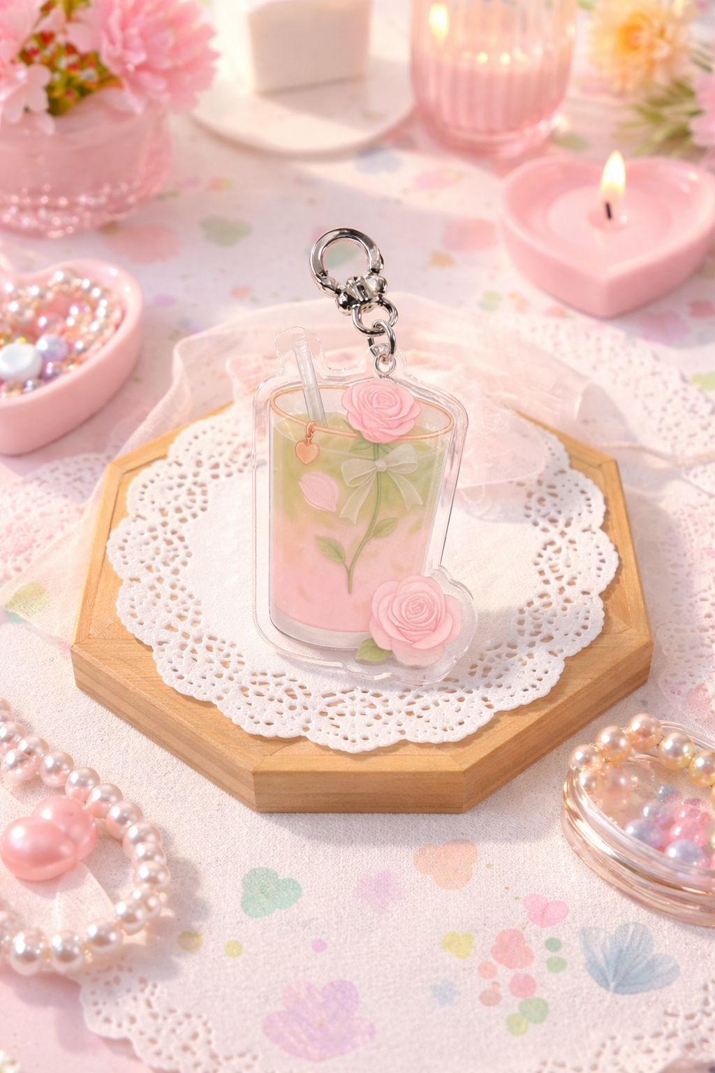 Flower pink matcha